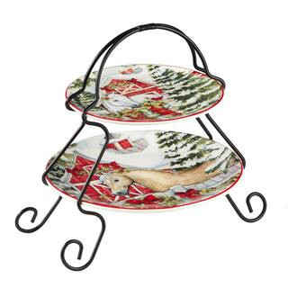 Certified International Homestead Christmas 2-Tier Server 37294 - The Home Depot | The Home Depot