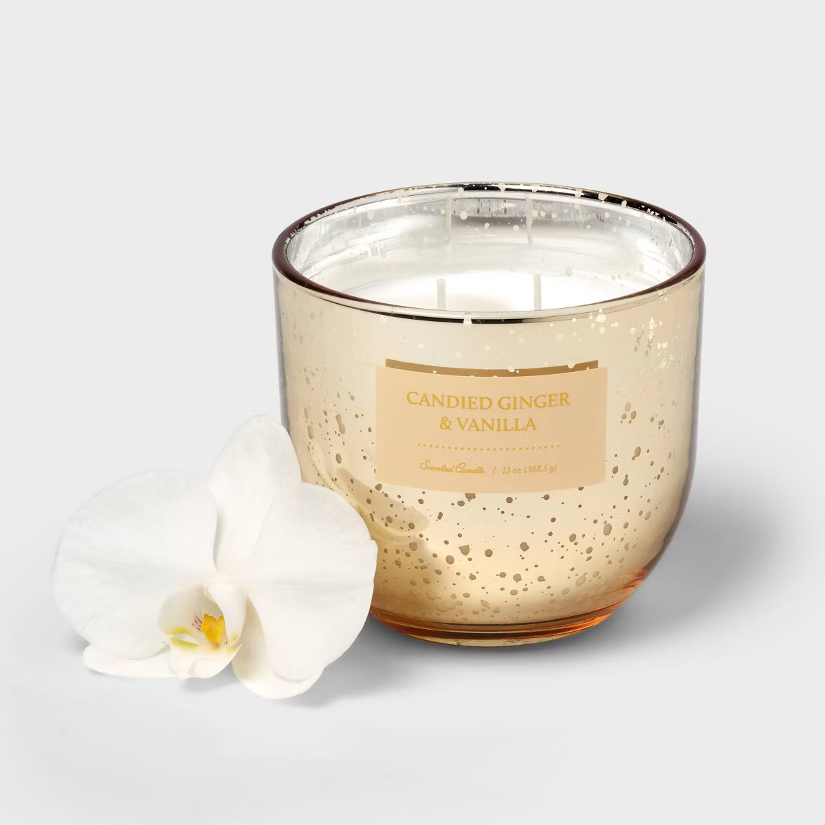 2-Wick 13oz Mercury Glass Candle Candied Ginger and Vanilla Tan - Threshold™: Elegant Aroma, 45... | Target