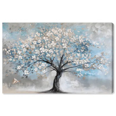 Snowflower Tree Canvas Colorful Tree Art by Art Remedy | Wayfair North America
