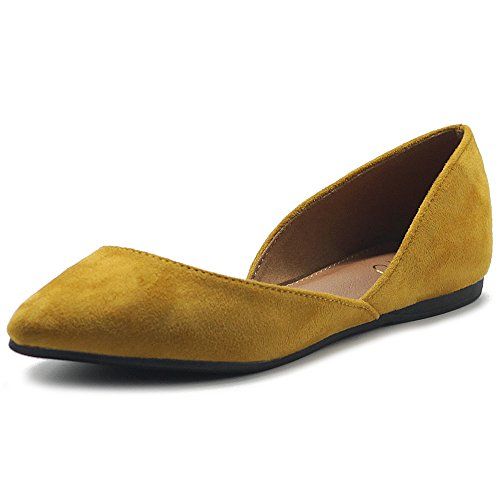 Ollio Women's Shoes Faux Suede Slip On Comfort Light Pointed Toe Ballet Flat ZM1710F (9 B(M) US, Mus | Amazon (US)