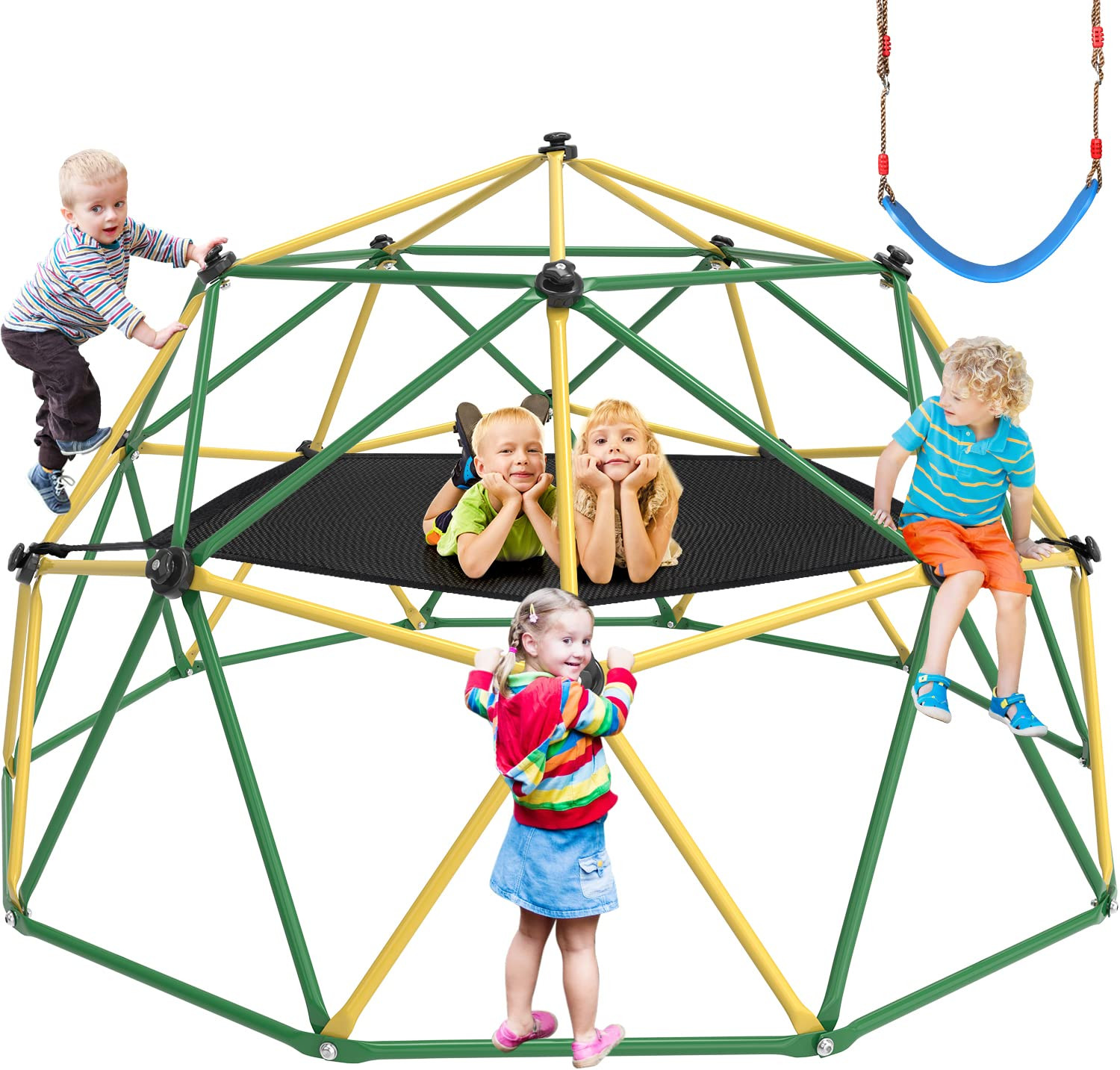 GIKPAL Climbing Dome, 10FT Dome Climber with Hammock for Kids 3 to 10 Outdoor Play Equipment, Sup... | Amazon (US)