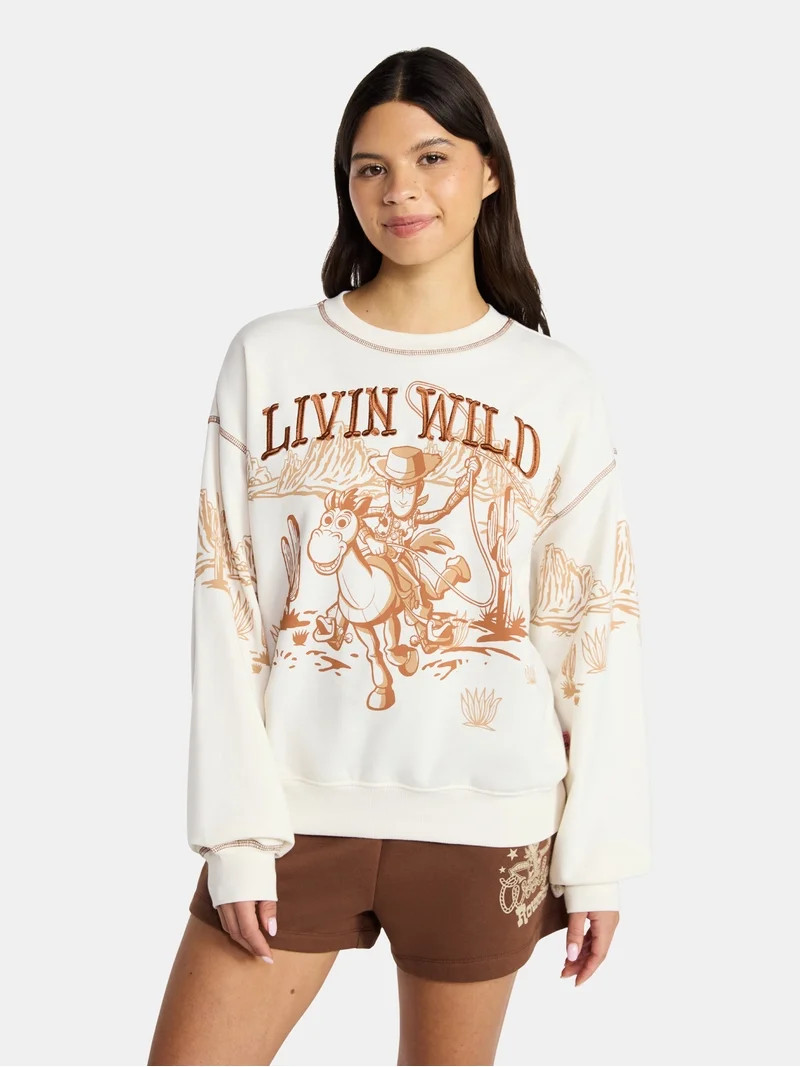 Toy Story Women's Woody and Bullseye Graphic Fleece Sweatshirt, Sizes XXS-XXL | Walmart (US)