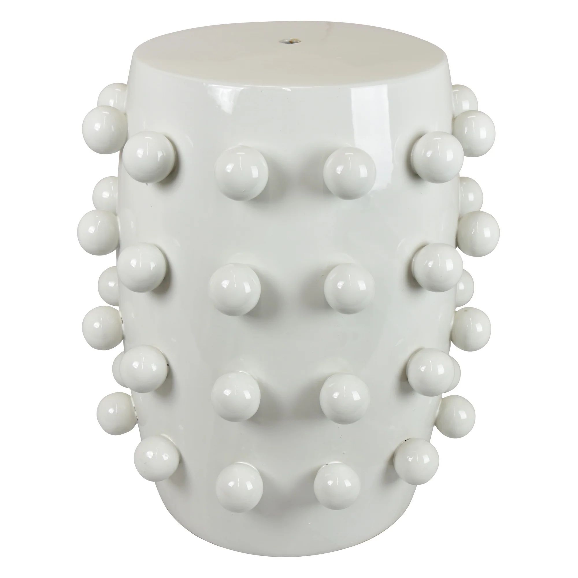 White Garden Stool with Balls | Auden & Avery