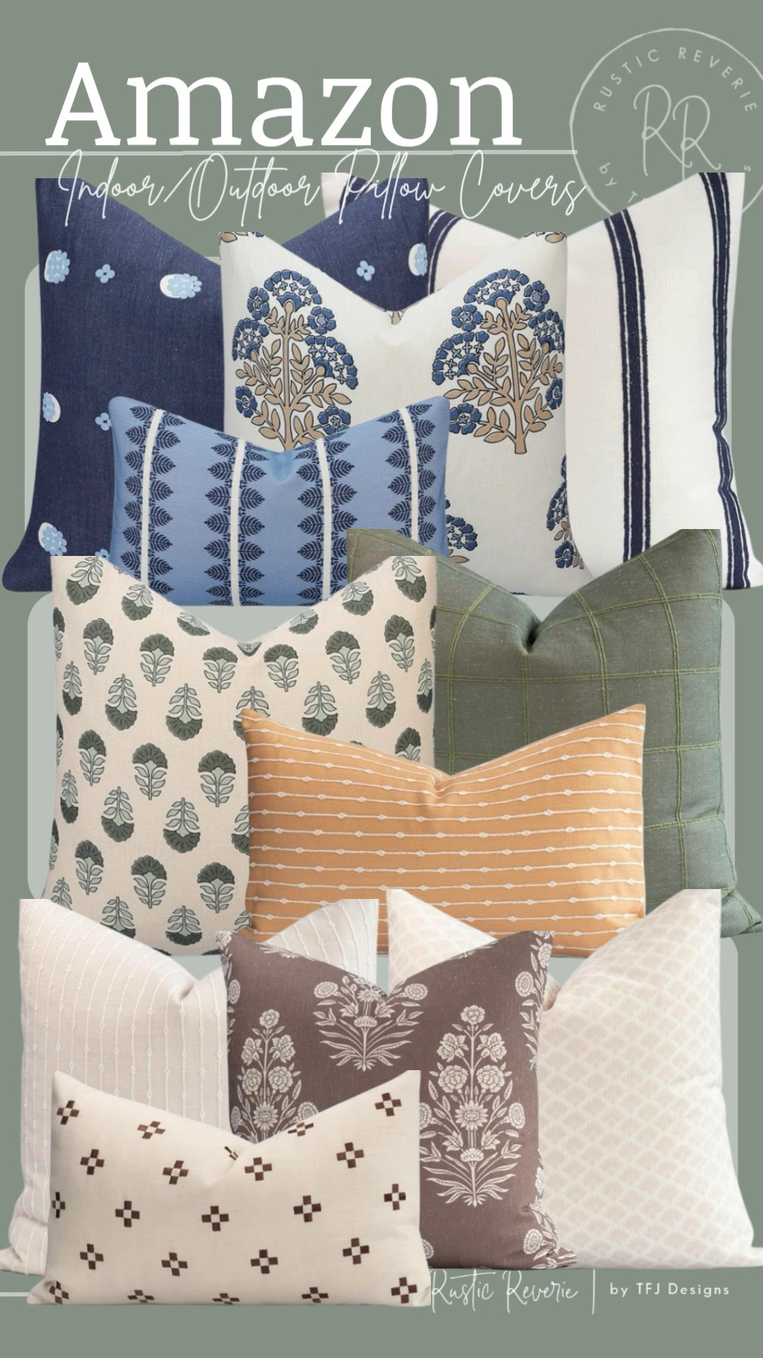 I’ve rounded up some beautiful INDOOR OUTDOOR PILLOW COVERs that are so easy to mix and match! Available in three sizes 20x20, 22x22 and 12x20. ☀️ outdoor furniture patio sofa porch backyard living summer entertaining neutral patterns california casual amazon creator favorites prime shipping navy blue green linen throw pillows euro lumbar

#LTKHome #LTKSeasonal