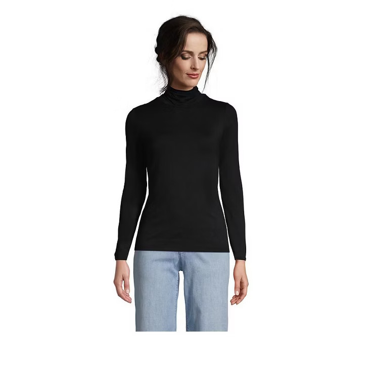 Lands' End Women's Lightweight Fitted Long Sleeve Turtleneck | Target