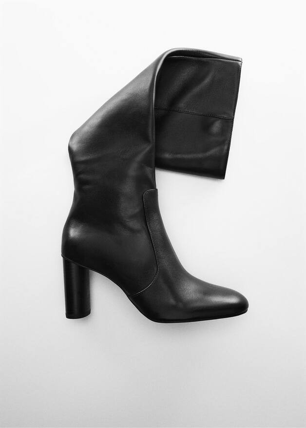 Round-toe leather boots -  Women | Mango United Kingdom | MANGO (UK)