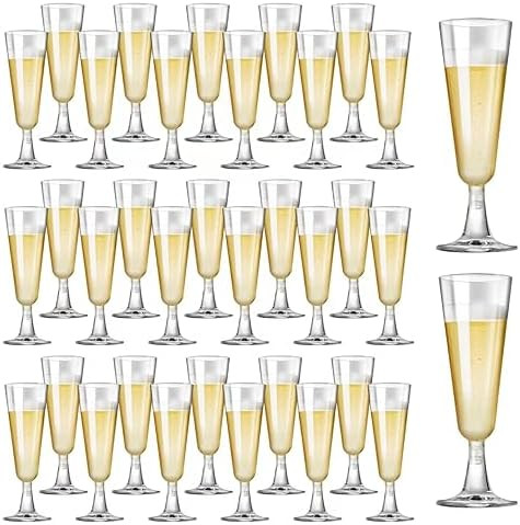 SUREHOME Plastic Champagne Flutes 40 Pack Disposable Champagne Glasses 5oz Clear Plastic Mimosa G... | Amazon (US)