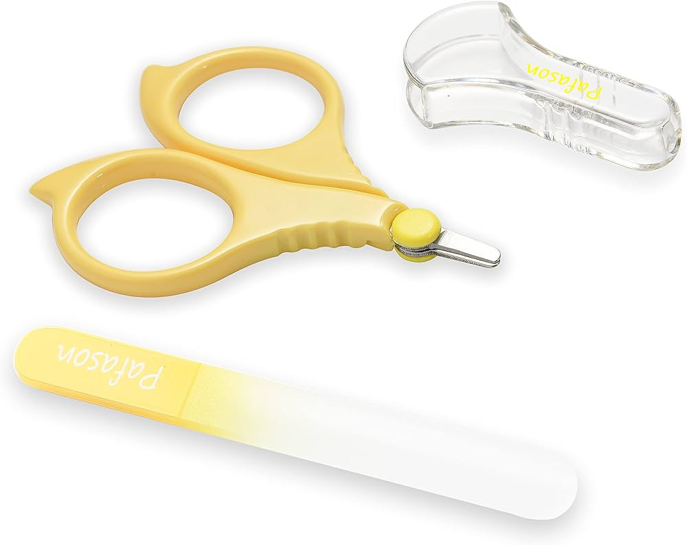 PAFASON Baby Round Tip Safety Manicure Nail Scissors and Baby Glass Nail File Set, Stainless Stee... | Amazon (US)