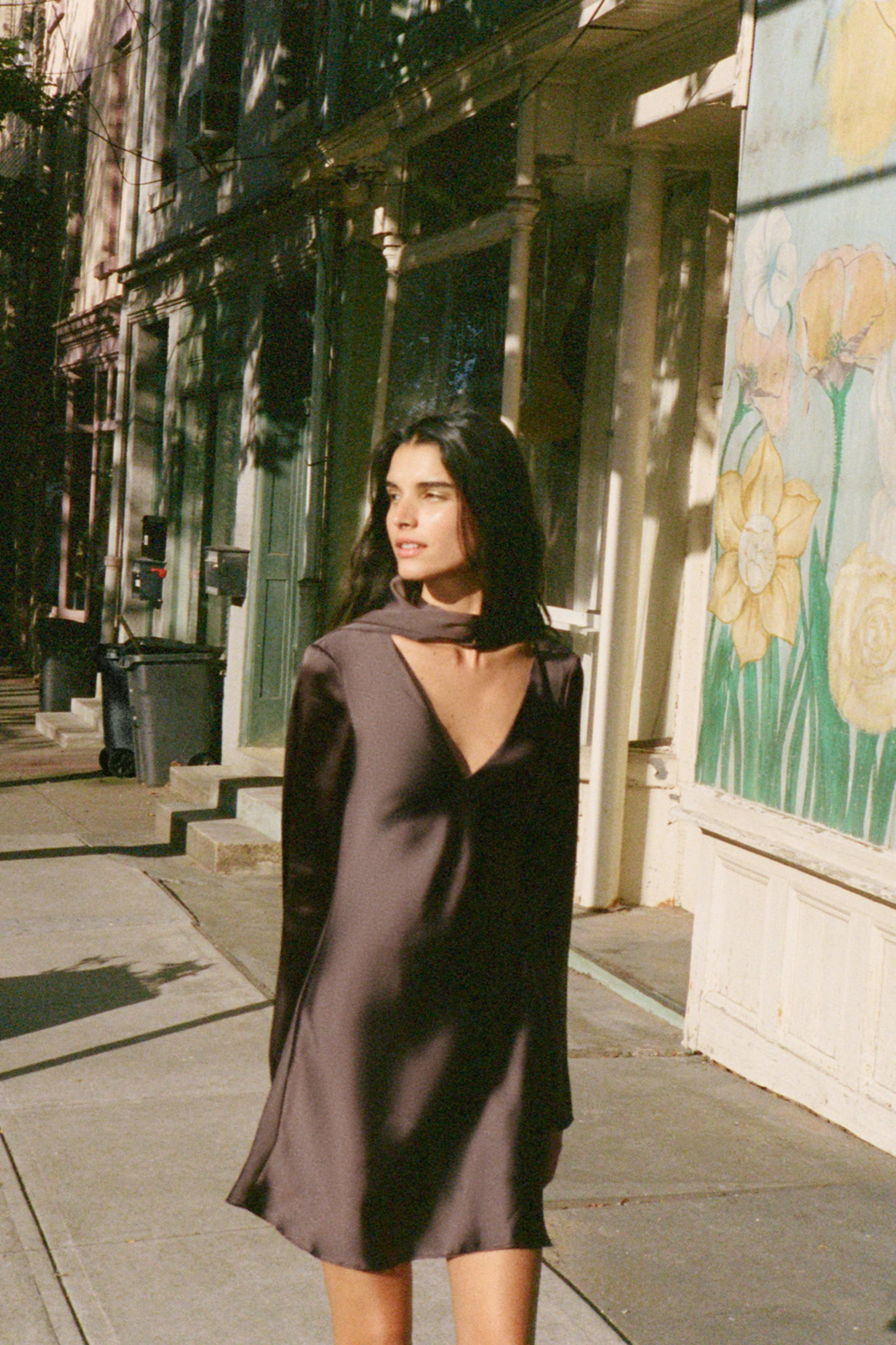 SATIN EFFECT SCARF DRESS | Zara US