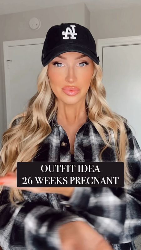 Outfit Idea: 26 Weeks Pregnant ✨ wearing a size M in top & biker shorts & a size L in the flannel. Sneakers are true to size!

#LTKstyletip #LTKbump #LTKunder50