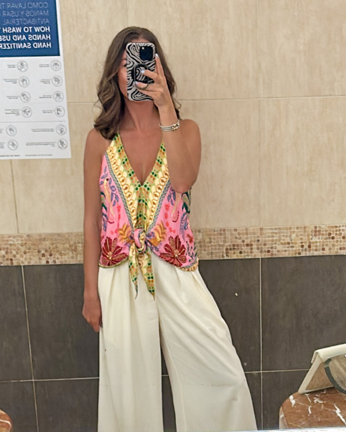 The perfect summer top - 60% off now 
Wearing size S

Farm Rio, resort wear, vacation outfit,
Bright top, halter top, wide leg pants

#LTKFindsUnder100 #LTKSaleAlert #LTKStyleTip