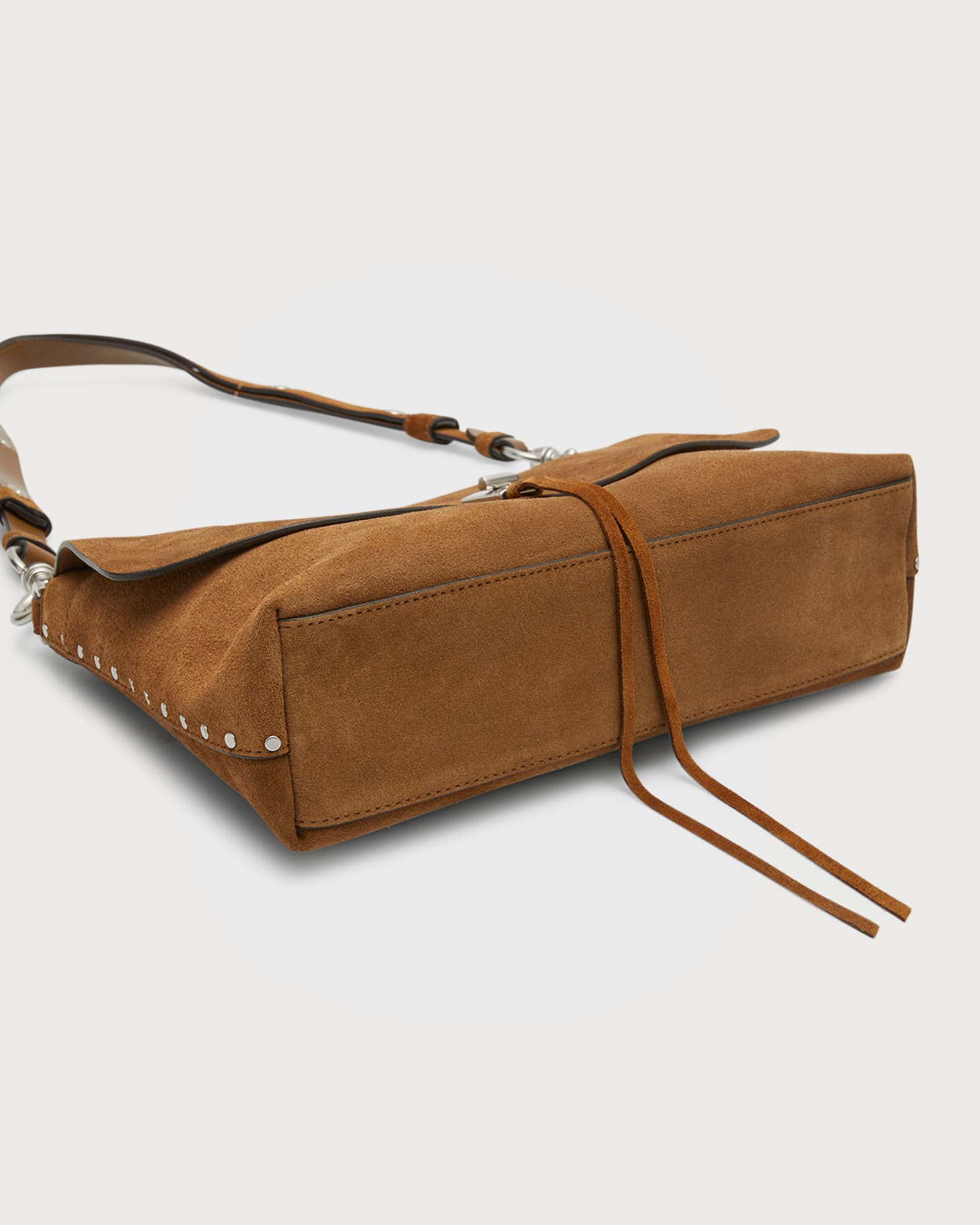 Rebecca Minkoff Darren Zip Suede Shoulder Bag | Neiman Marcus