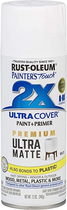 Rust-Oleum 331181 Spray Paint Painter's Touch 2X Cover, 12 Ounce (Pack of 1), Ultra Matte White | Amazon (US)