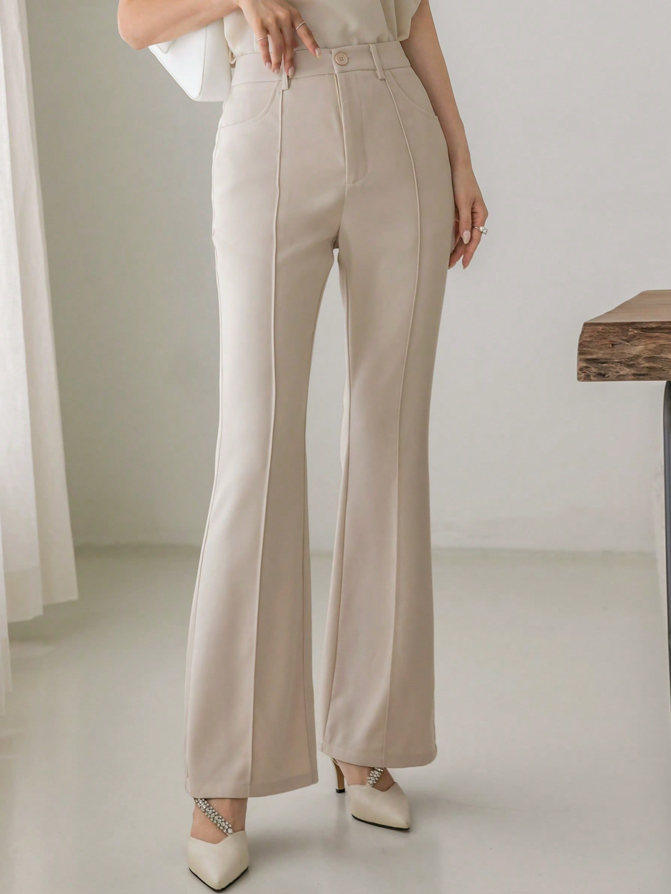 DAZY Business Casual Solid Color Women Suit Pants | SHEIN