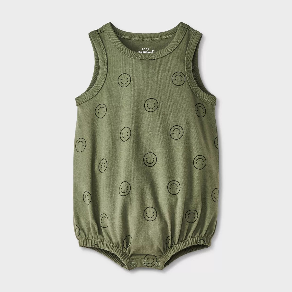 Baby Boys' Smiley Face Romper - Cat & Jack™ Green | Target