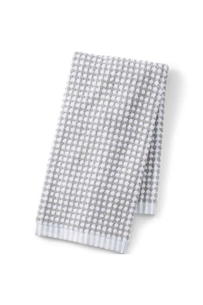 Quick-Dry Cotton Textured Gingham Hand Towel - Lands' End - Gray | Lands' End (US)