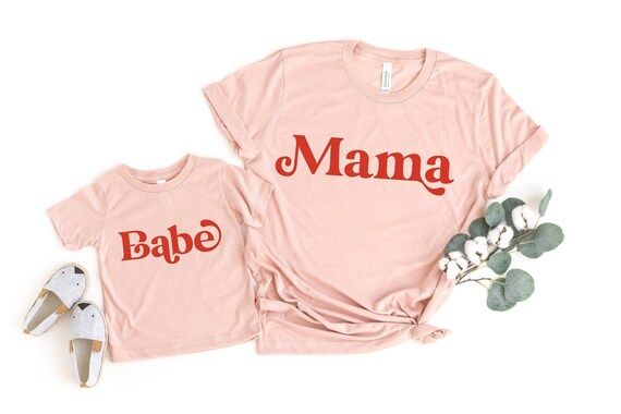 Mama Babe Retro SVG PNG Mommy and Me Girl Mom Life Matching Onesie Design Digital Download Printa... | Etsy (US)