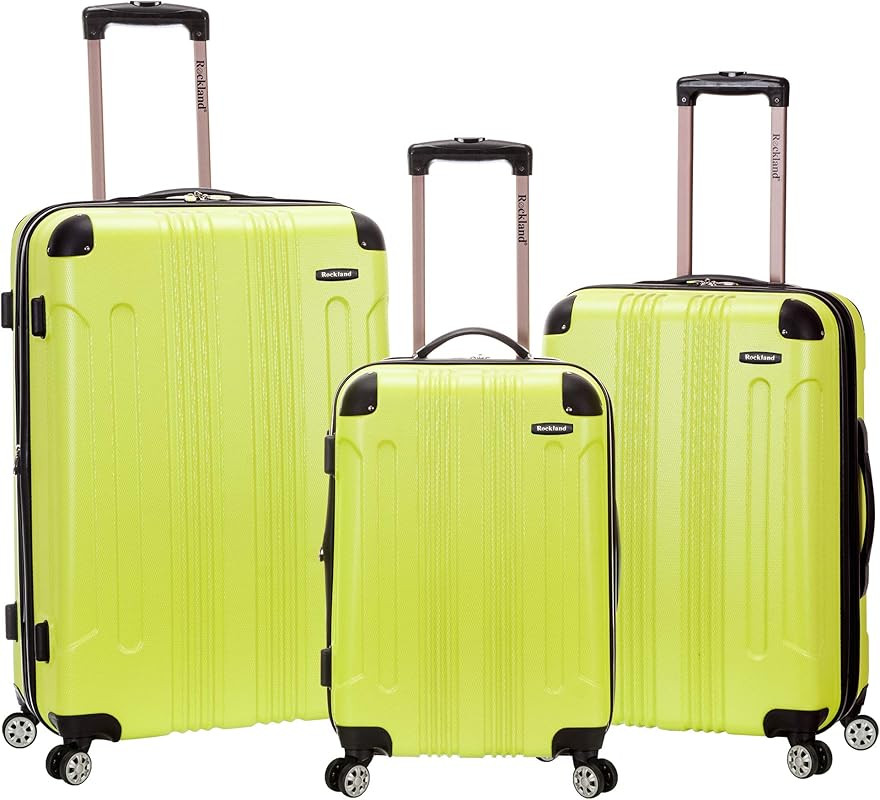 Rockland London Hardside Spinner Wheel Luggage, Lime, 3-Piece Set (20/24/28) | Amazon (US)