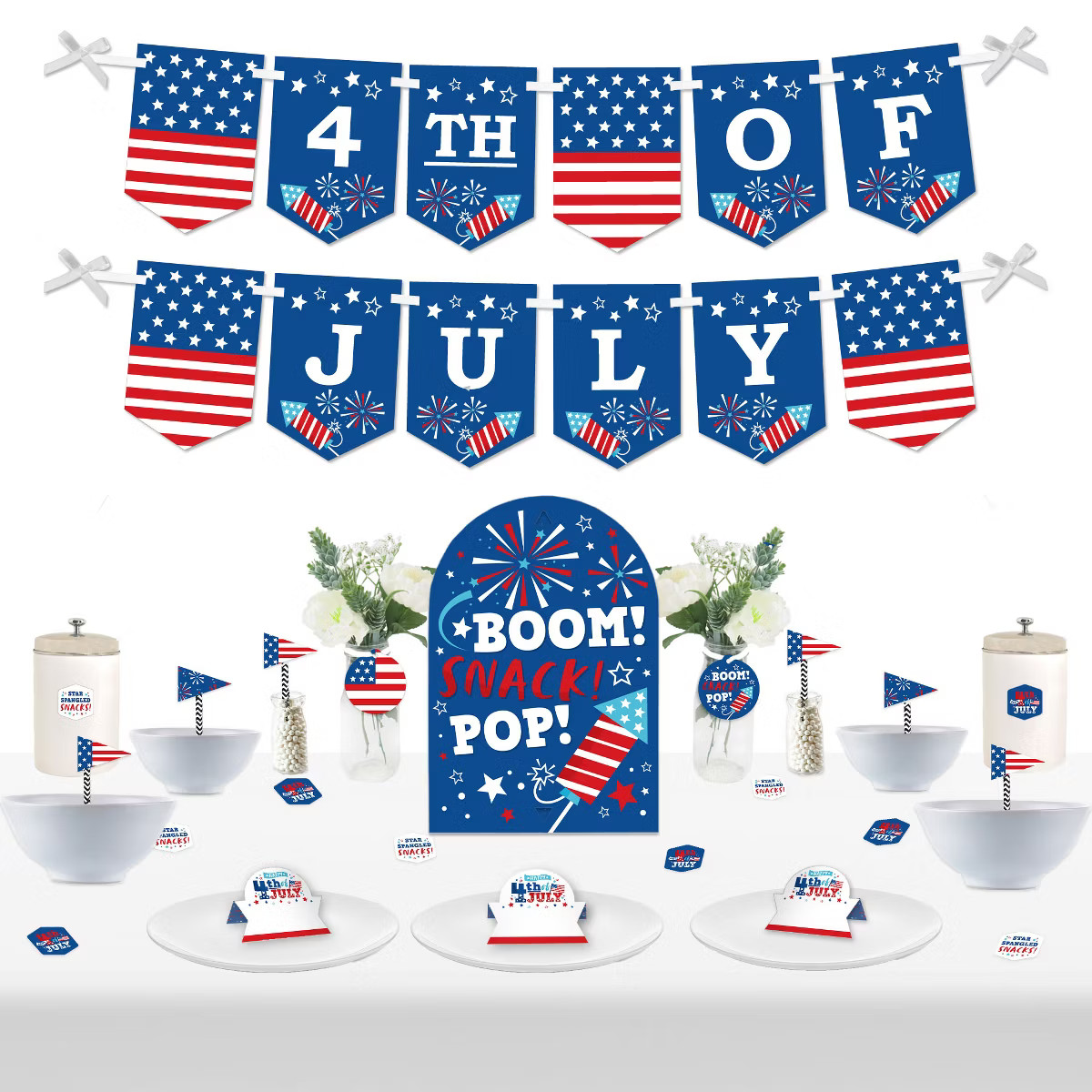 Big Dot of Happiness Firecracker 4th of July - DIY Red, White and Royal Blue Party Signs - Snack ... | Target