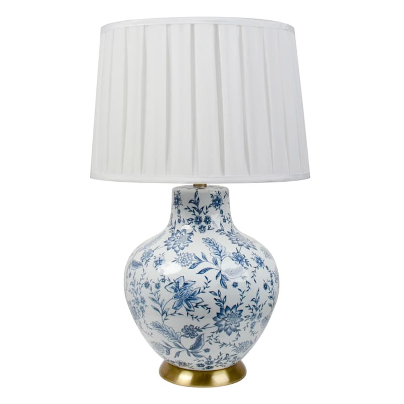 Chinoiserie Ceramic Extra Large Table Lamp with Shade, 27" | At Home