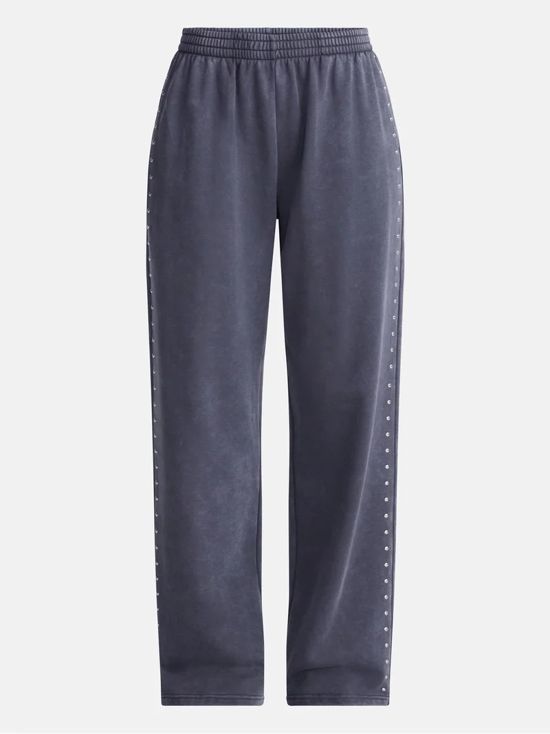 No Boundaries Mineral Wash Studded Sweatpants, 31" Inseam, Women's XXS-XXL | Walmart (US)