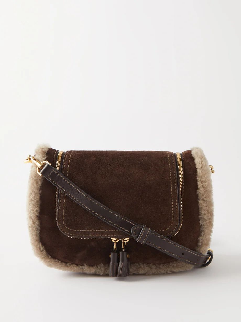Vere small shearling suede cross-body bag | Matches (US)