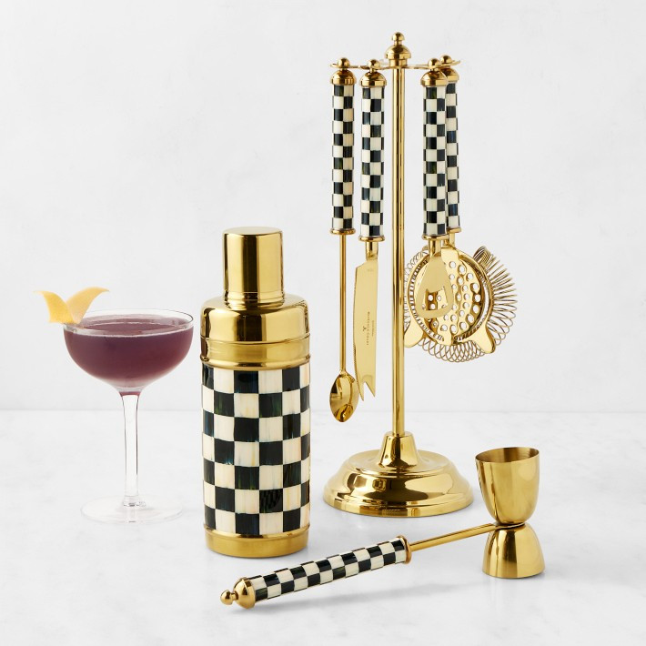 MacKenzie-Childs 3260 Gold Edition Bar Tools & Shaker Set | Williams-Sonoma