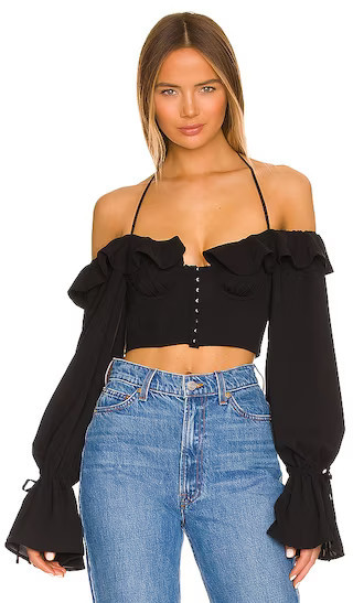 Stefano Bustier Top in Black | Party Tops | Cute Tops | Cute Outfits | Cute Winter Outfits | Revolve Clothing (Global)