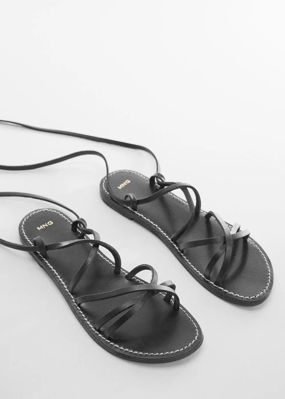 Leather straps sandals | MANGO (US)