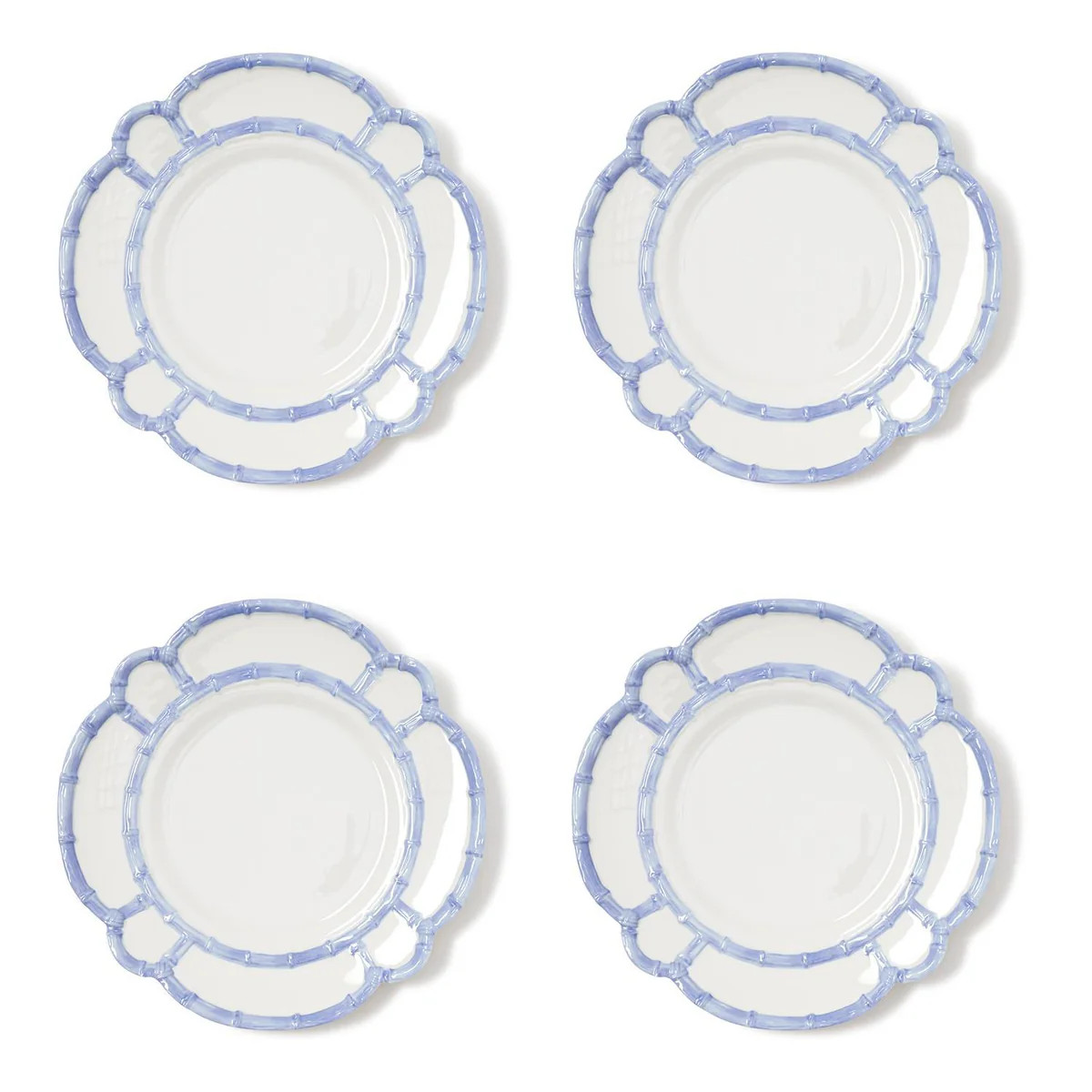 French Blue Bamboo Touch Dinner Plate, Set of 4 | Over The Moon