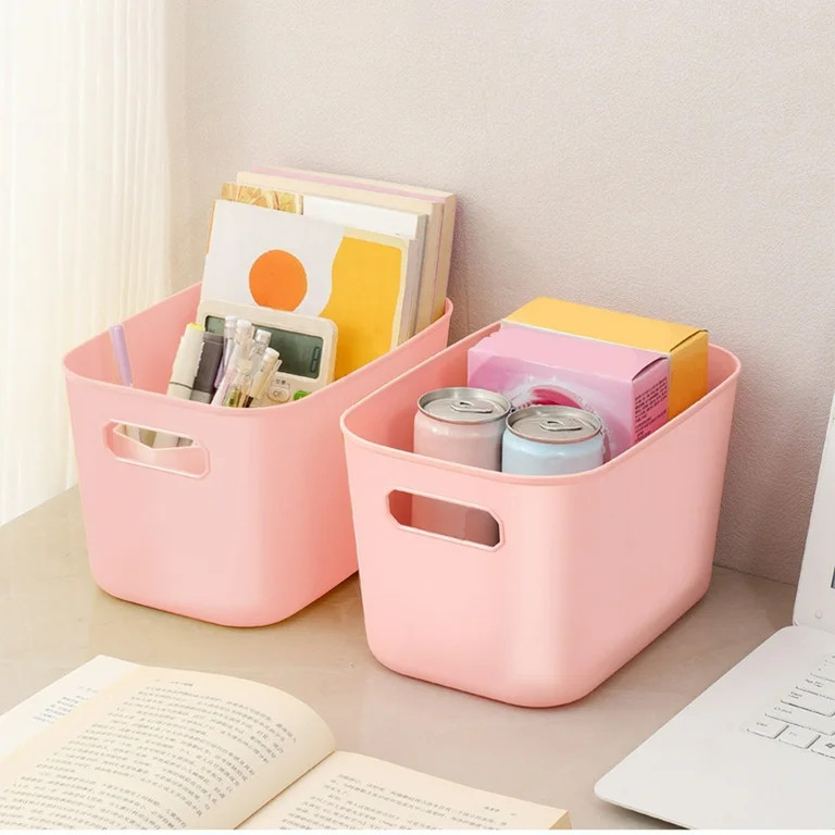 Darzheoy 4 Pieces Small Storage Bins, Plastic Storage Basket Organizing Container Stackable Box w... | Walmart (US)