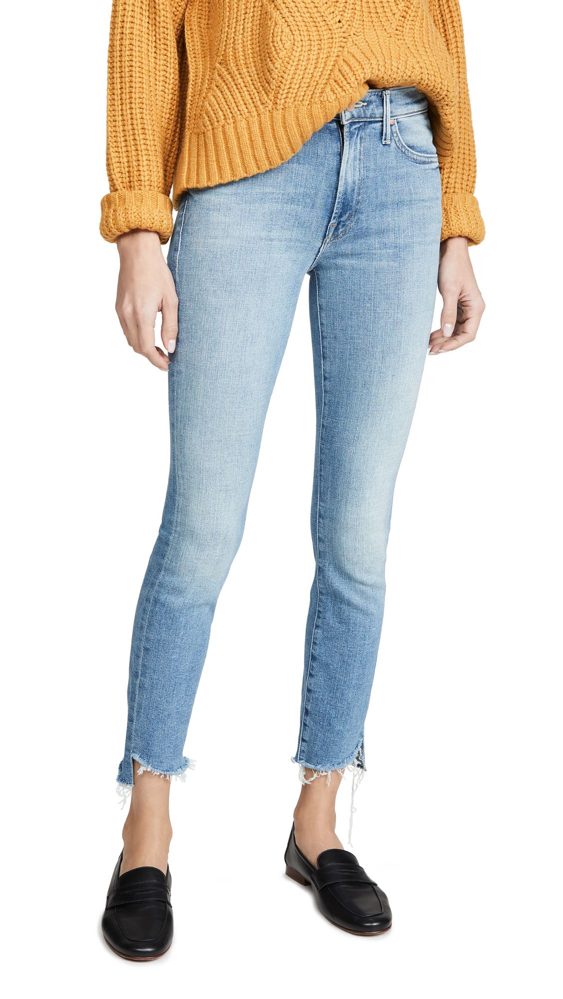 MOTHER The Stunner Zip Ankle Step Fray Jeans | Shopbop