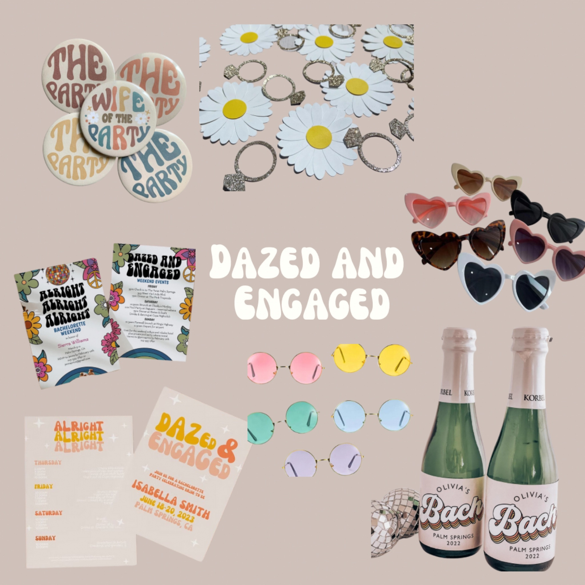 Dazed and Engaged Bachelorette Party 🌼

Bachelorette party decor, bachelorette party theme, bachelorette party ideas, bach, bach outfits, bachelorette outfits, 

#LTKunder100 #LTKwedding #LTKunder50