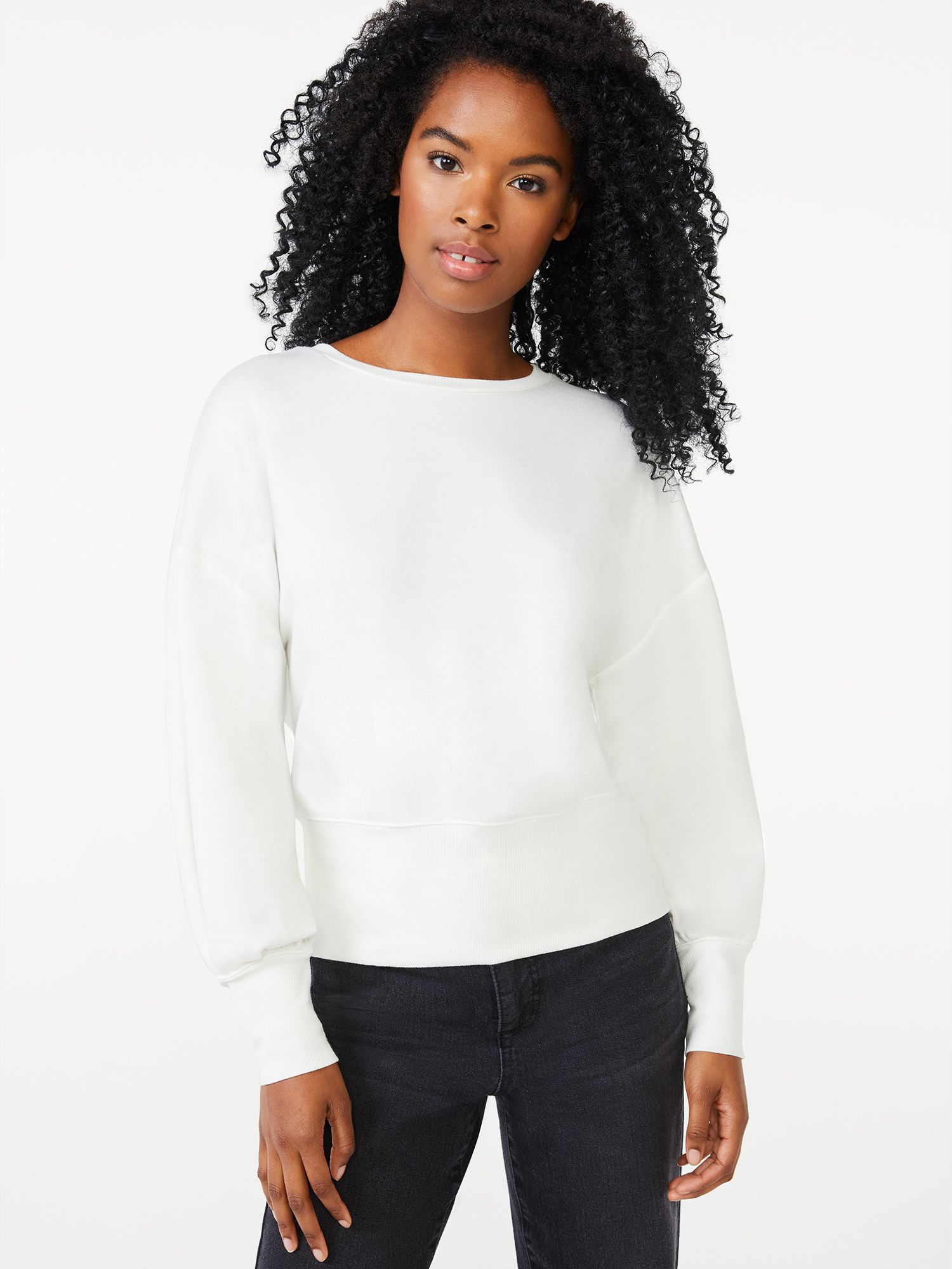 Scoop Women's Fleece Knit Sweatshirt - Walmart.com | Walmart (US)