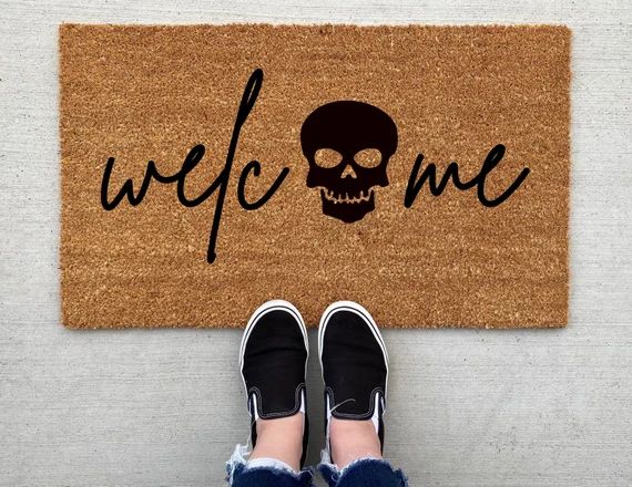 Welcome Skeleton Halloween Doormat Halloween Doormat - Etsy | Etsy (US)