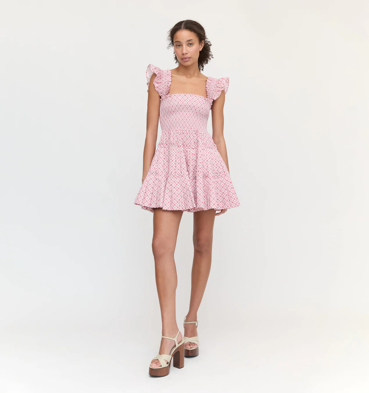 The Charlotte Nap Dress - Rose Circular Lattice | Hill House Home US