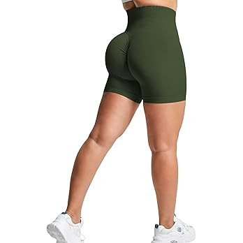 YEOREO Women Seamless Scrunch Workout Shorts High Waisted Booty Lifting Gym Yoga Shorts | Amazon (US)