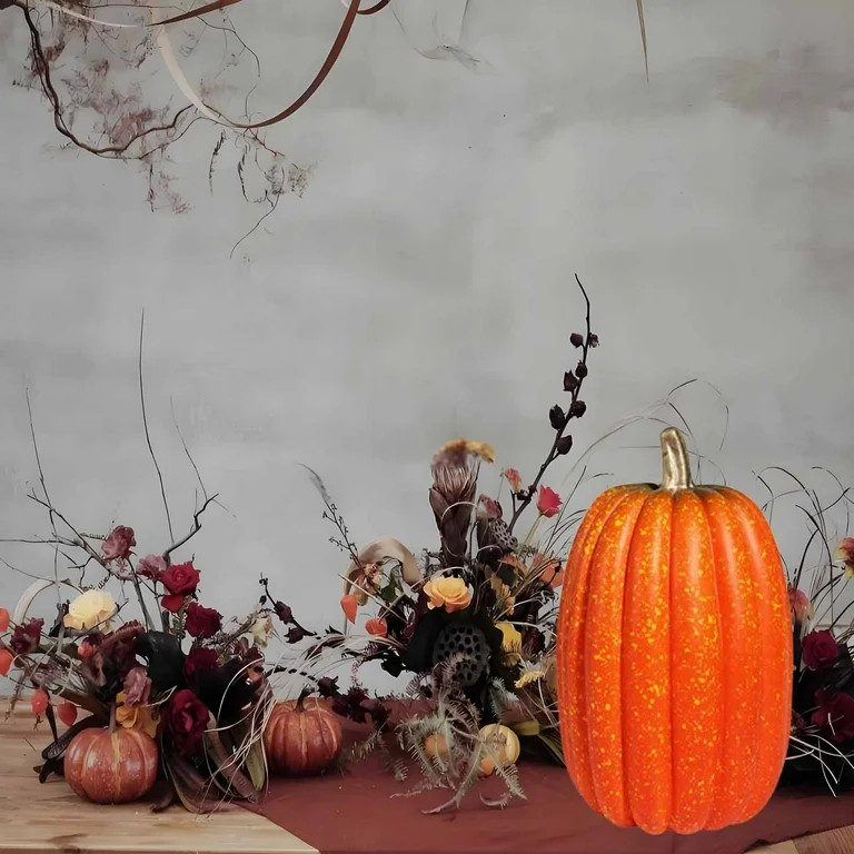 PRETXORVE Simulation Of Large Orange Fake Pumpkin Model Festival Fake Pumpkin Christmas Decoratio... | Walmart (US)