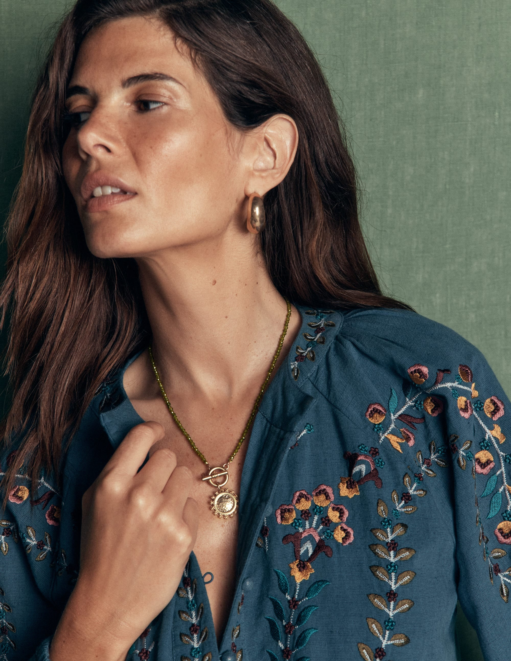 Chunky T-bar Chain Necklace-Gold Colour | Boden UK