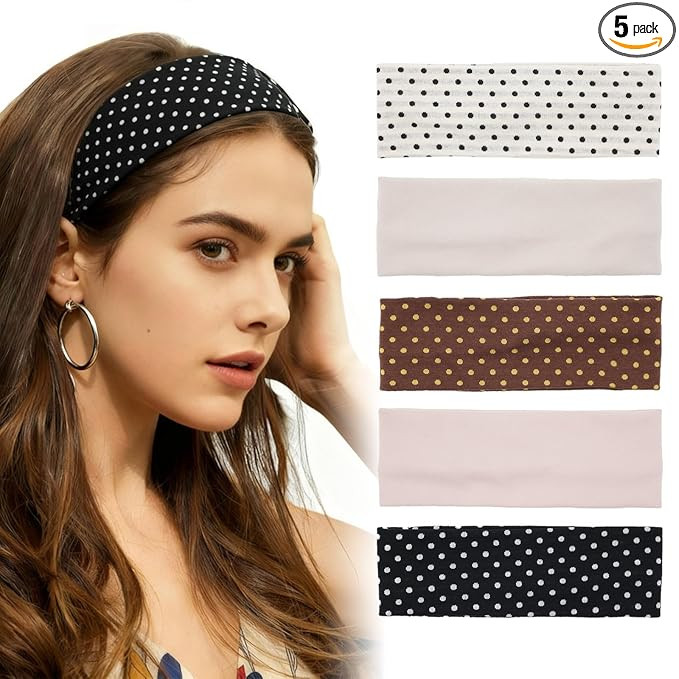Aranya Women’s Headbands 5pcs / 4pcs – Soft Stretchy Fabric Headbands for Everyday Wear, Yoga... | Amazon (US)