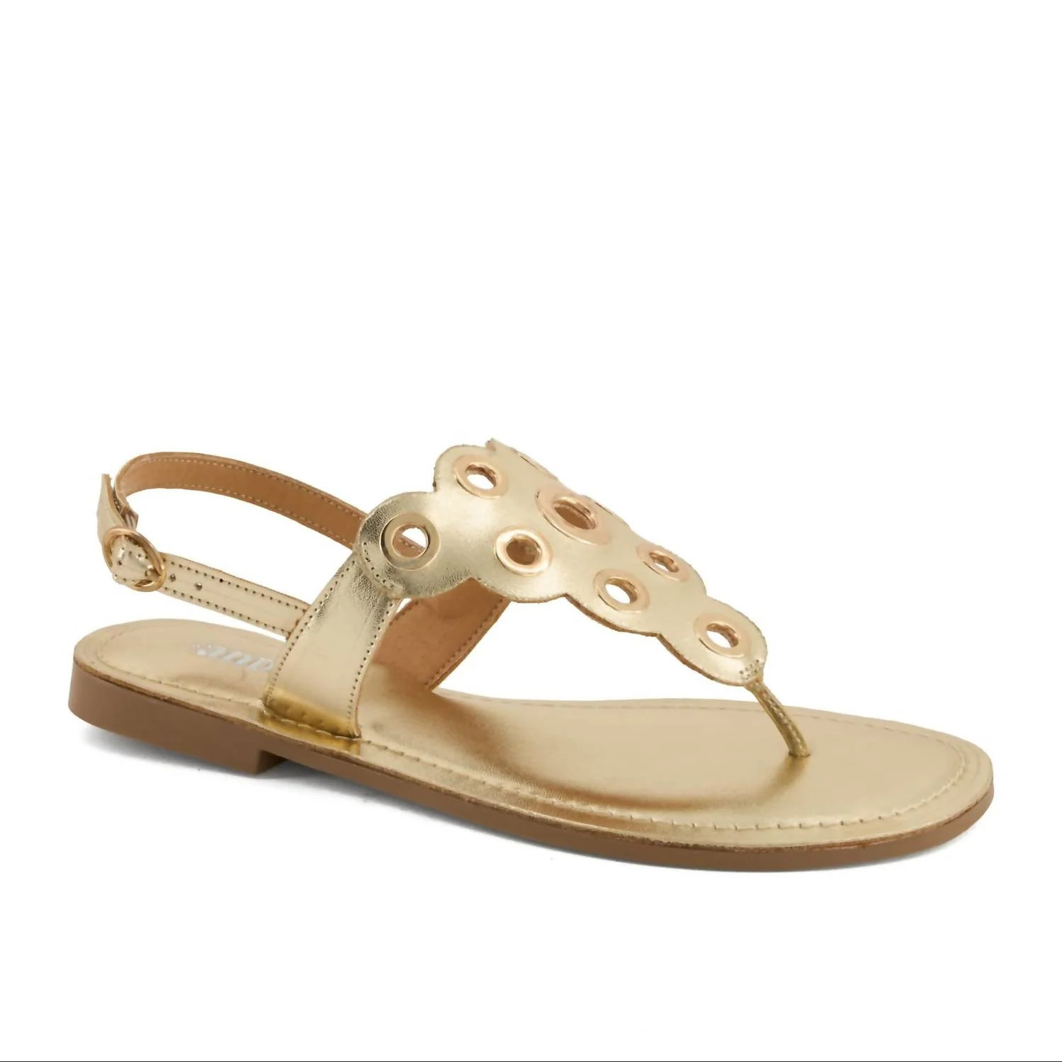 Women's Flat Sandal In Gold | Shop Simon