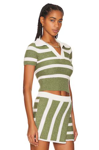 L'Academie Drea Striped Knit Top in Green & Ivory from Revolve.com | Revolve Clothing (Global)