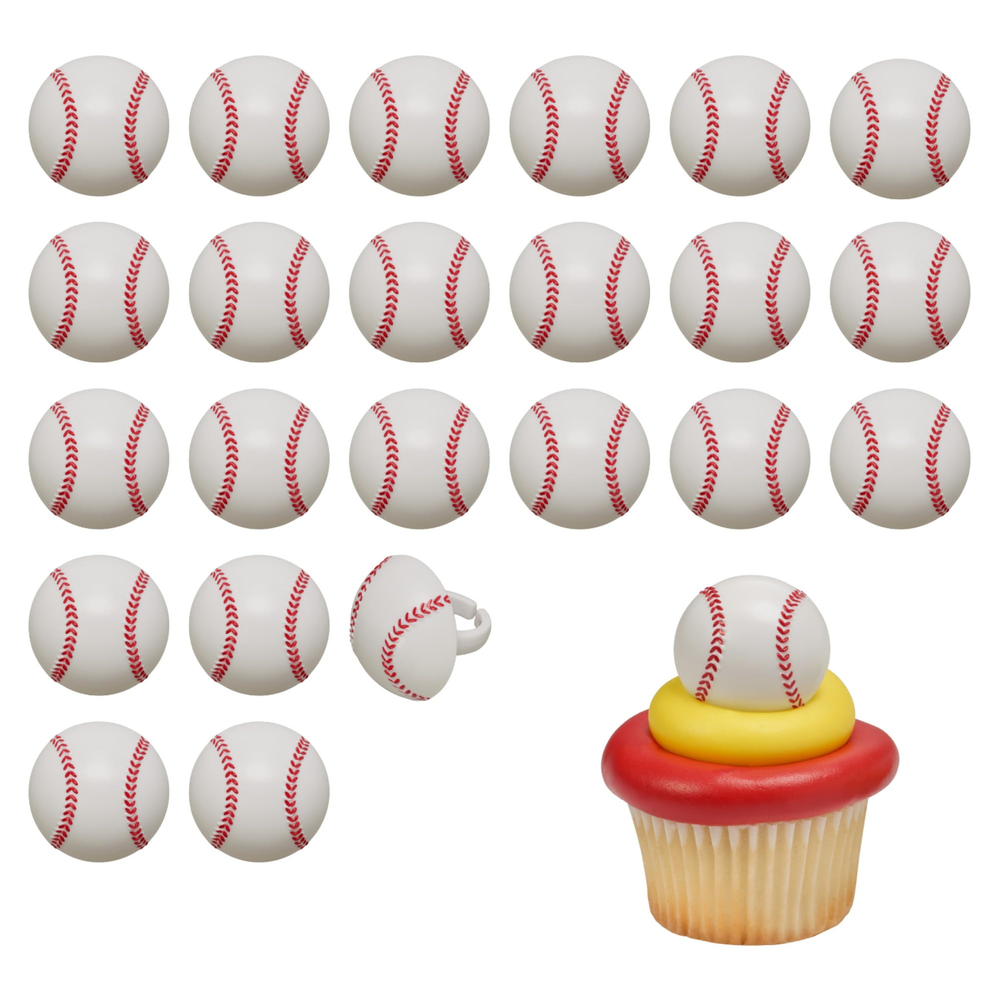 DecoPac Baseball Rings, Cupcake Decorations, Baseball Cupcake Toppers, Food Safe – 24 Pack | Amazon (US)