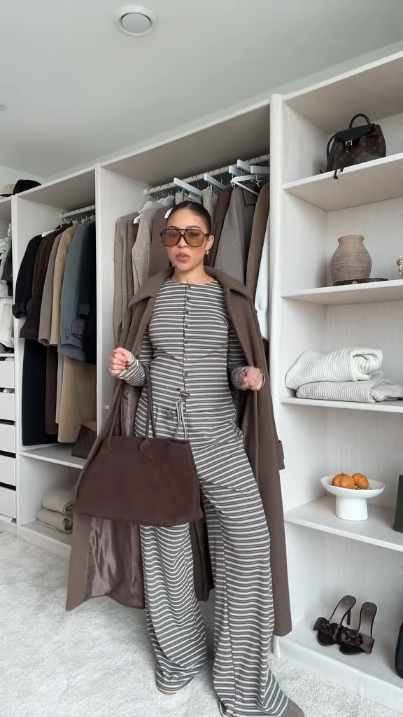 🏷️ autumn inspo, stripey co-ord, brown long coat, suede boots, pink jacket, beige boots, beige bag

#LTKuk #LTKshoes #LTKautumn