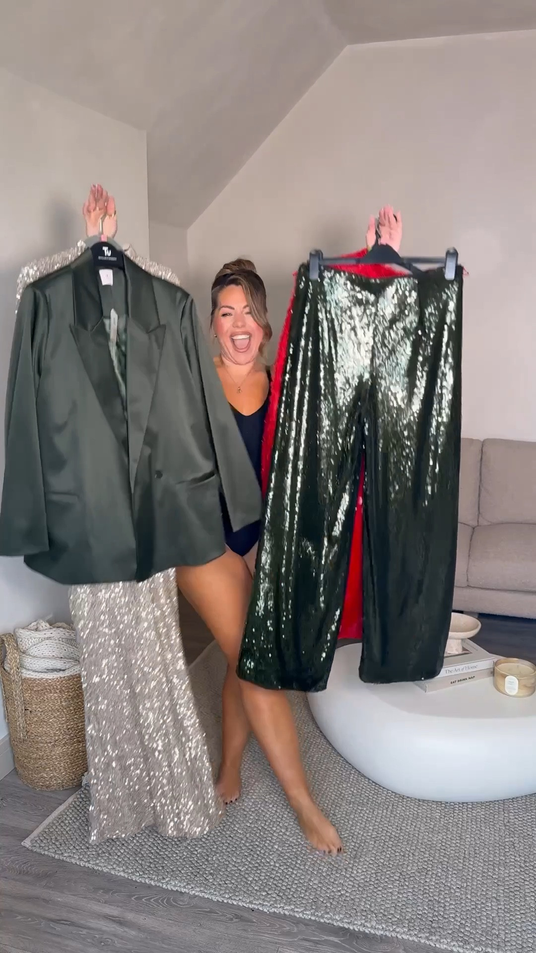 #sequins all day every day!!! Here are a few party bits that I’ve found, there’s no basic bitch energy here! We’re going all out or we’re going home! 🪩✨🕺🥂

The green suit downside in the trousers they run up big. 

Sequin dress also size down!! I wear a uk size 10.

Red set - size 12 in both & fits like a glove!! 

#LTKfestive #LTKpartywear #LTKwinter