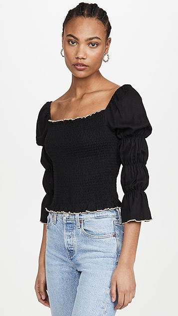 Long Sleeve Smocked Top | Shopbop