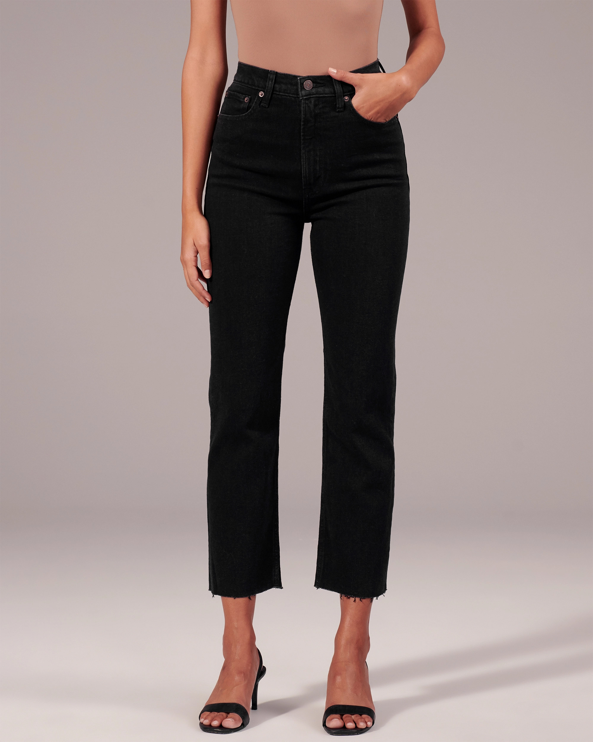 Ultra High Rise Ankle Straight Jeans | Abercrombie & Fitch (US)