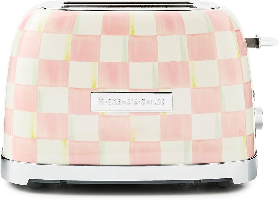 MACKENZIE-CHILDS 2-Slice Toaster, Decorative Toaster for Kitchen, Pink-and-White Rosy Check | Amazon (US)