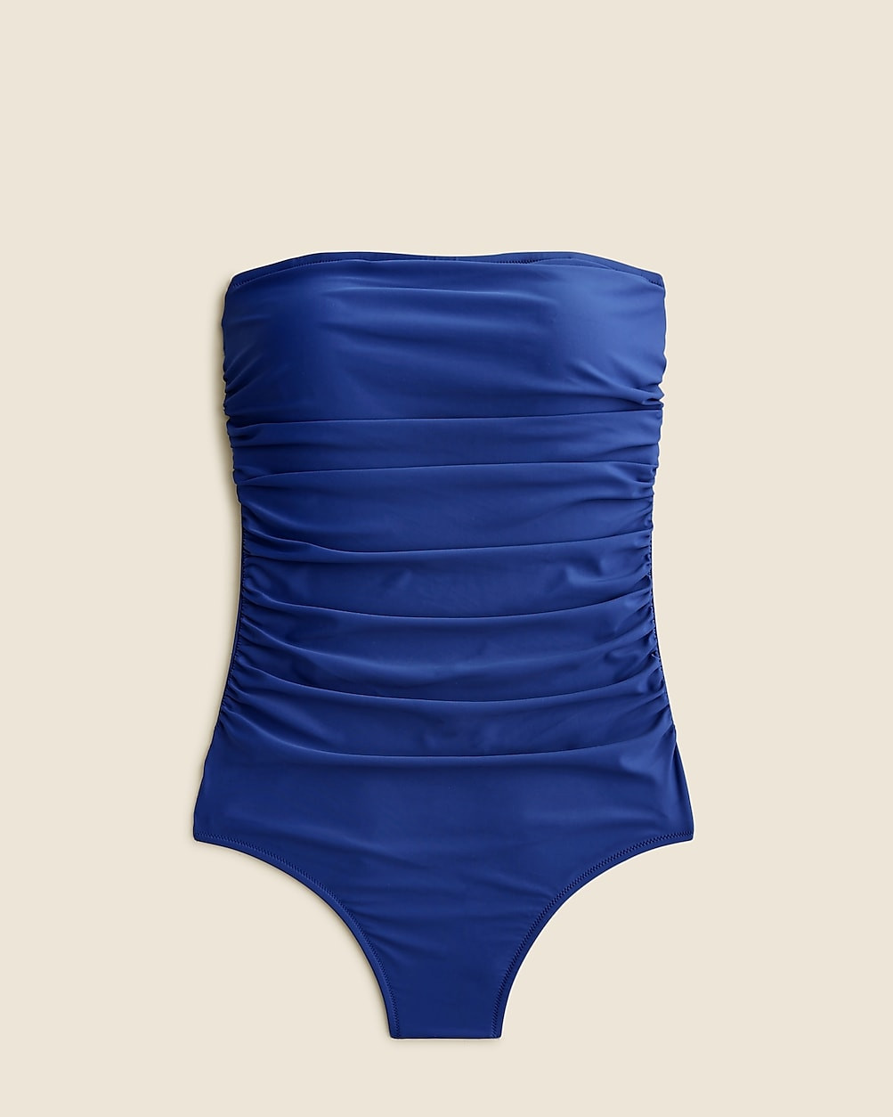 Long-torso ruched bandeau one-piece | J. Crew US