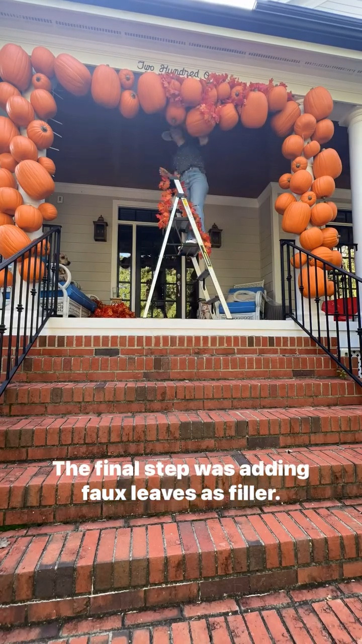 Happy October 1st! It is officially pumpkin season! I thought it would be fun to show you how I create the faux pumpkin garland on my front porch. What I love about this is that it is for the fall season and not just Halloween. 

I will put together a list of materials in case you want to create one yourself. The first year was more time consuming as I figured everything out but this year I am happy to report it went pretty quickly! 

Do you decorate for Fall in general or Halloween only?

#housebeautiful #southernliving #myhousebeautiful #traditionalwithatwist #southernhome #traditionalhome  #sodomino #southernhomemag #betterhomesandgardens #dominomag #bhgstylemaker #mytradhome #moderntraditional #southerncharm #southernstyle #interiorstylingideas #classicdecor #hgtvmagazine #hgtvhome #ighomes #interiordecoratingideas #stylishhomevibes #colormakesmehappy 
#bhgcolor #colorfuldecor
#pumpkinarch #fallporchdecor #pumpkindecor #halloweendecorating